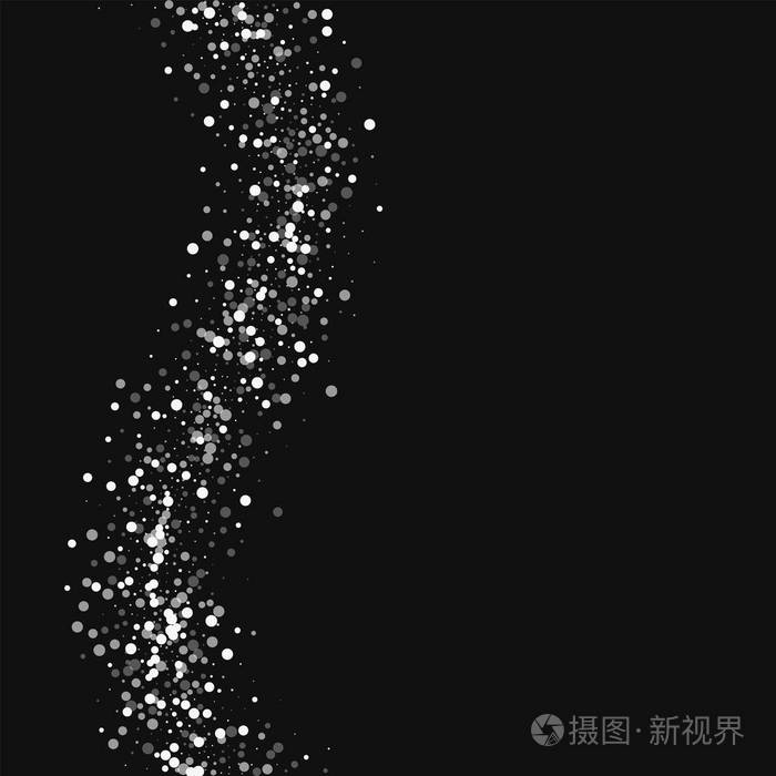 随机落白点点黑色背景矢量左的波随机爱上白色圆点