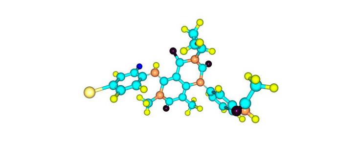 Trametinib 分子结构上白色孤立
