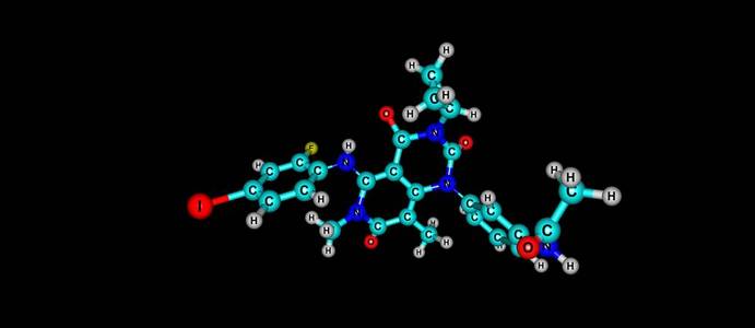 Trametinib 分子结构上黑色孤立