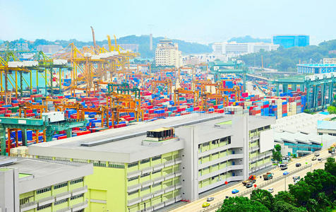新加坡港鸟瞰图