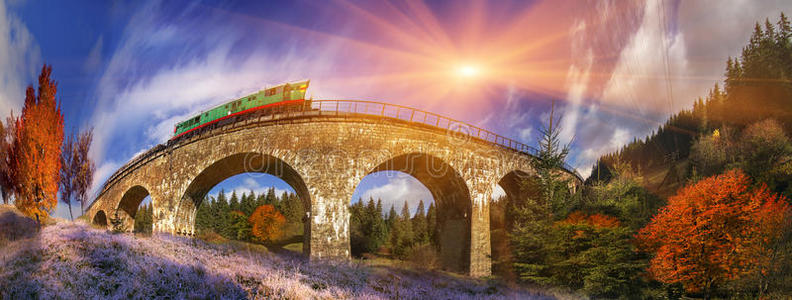 奥地利柴油火车桥图片