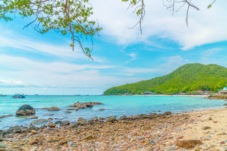 美丽的热带海滩，在芭堤雅岛柯兰