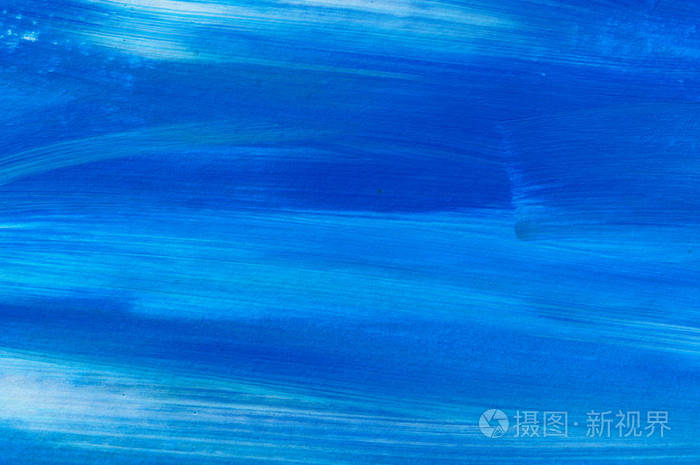 蓝色抽象手画画布背景纹理 彩色纹理背景