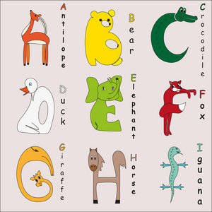 儿童动物字母表