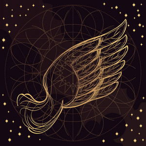 金色的翅膀的插图