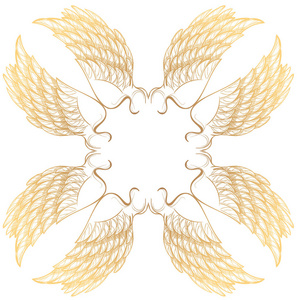 矢量图的金色的翅膀