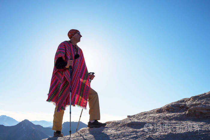 秘鲁人徒步旅行者