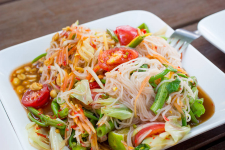著名的泰国当地美食 木瓜沙拉 被称为索姆
