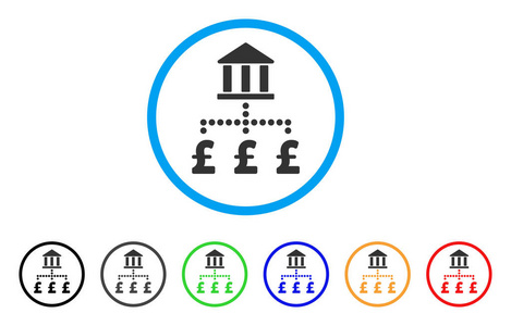 英镑银行付款圆形图标图片