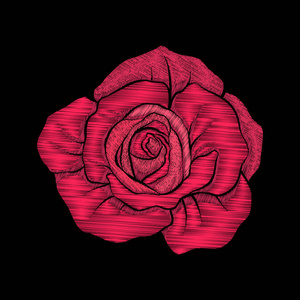 刺绣。在老式万科绣花的设计元素红玫瑰