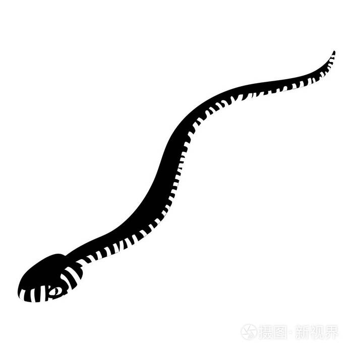 黑曼巴蛇图标,简单的样式