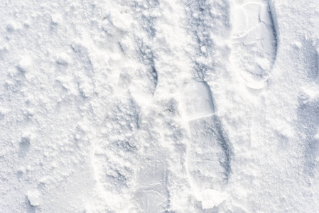 在雪的足迹, 冬天纹理为设计背景