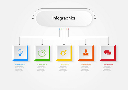 信息图表设计矢量业务概念步骤或过程可用于工作流布局 图 年度报告 web 设计