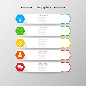 信息图表设计矢量业务概念步骤或过程可用于工作流布局 图 年度报告 web 设计
