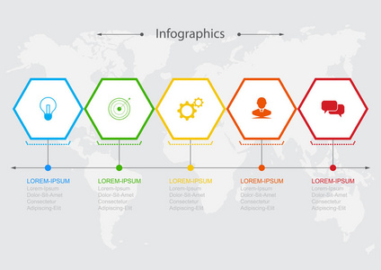 信息图表设计矢量业务概念步骤或过程可用于工作流布局 图 年度报告 web 设计