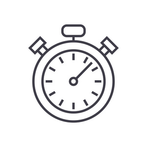秒表 定时器向量线图标 标志 插图背景，可编辑笔触