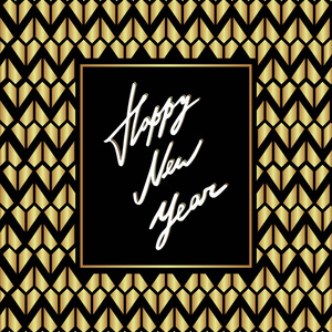 豪华快乐新的一年卡模板矢量图片
