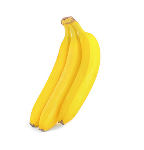 成熟的香蕉上白色隔离