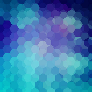 抽象背景组成的蓝色 紫色的六边形。为业务演示文稿或 web 模板横幅传单的几何设计。矢量图