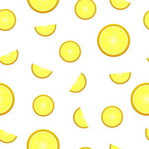 无缝柠檬模式。有机草药柑橘设计矢量图