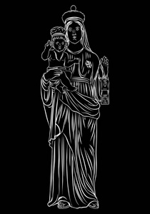 圣母玛利亚宗教雕像图