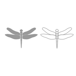 蜻蜓灰色设置图标