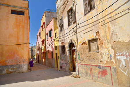 摩洛哥城市阿加迪老城区的日常生活