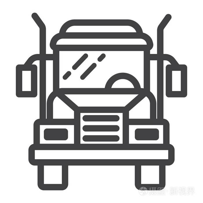 卡车线图标运输车辆货物标志