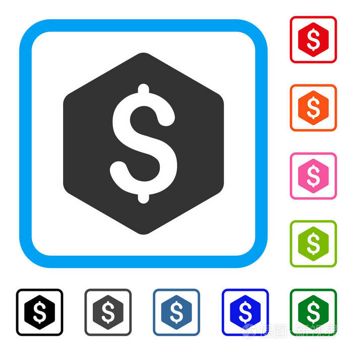 美元六角框架图标
