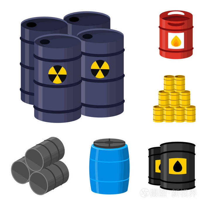 石油桶容器燃料桶存储行钢桶容量坦克天然的金属老肠子化工容器矢量图