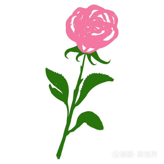玫瑰花朵纹身图形艺术符号花孤立的抽象