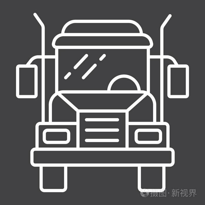 卡车线图标运输车辆货物标志