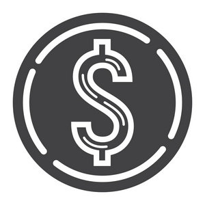 硬币美元标志符号图标 商业和金融