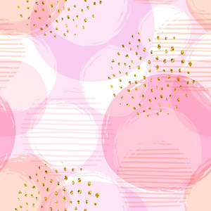 粉色圆圈抽象几何无缝模式