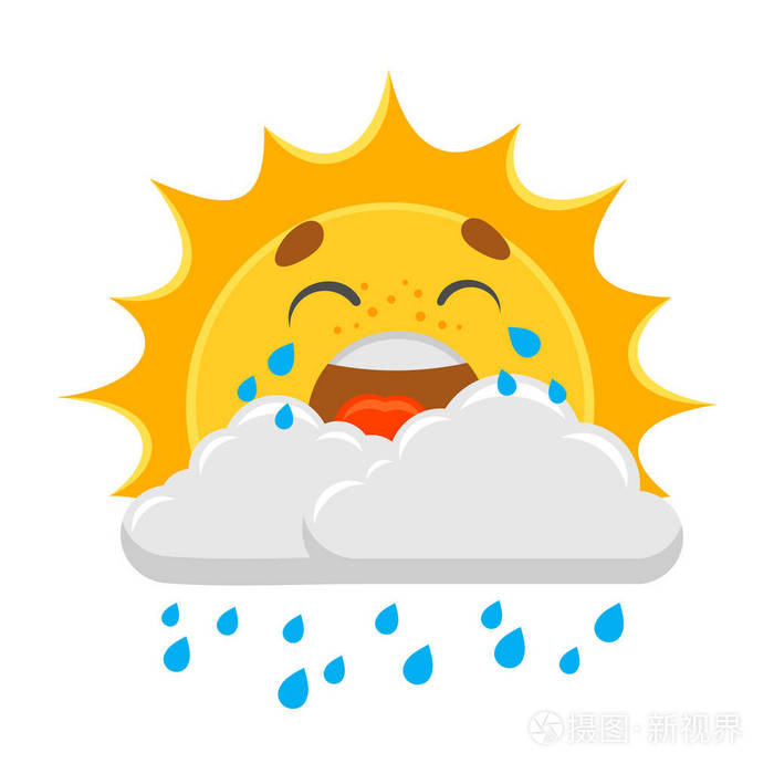 太阳字符哭云贴纸