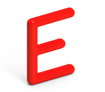 3d 渲染红色字母 E