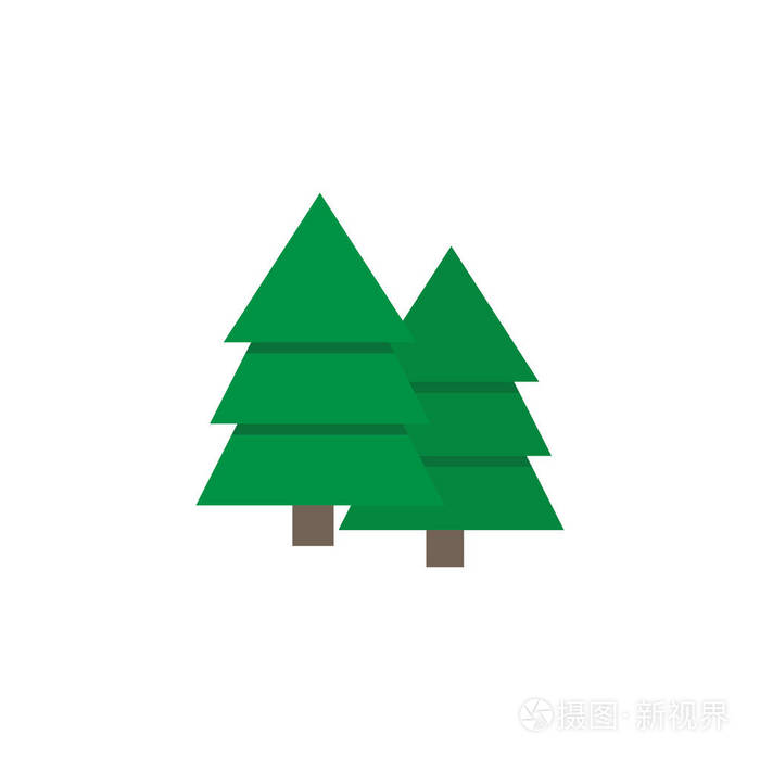 森林平面图标,旅行导航