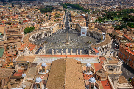 梵蒂冈著名的圣彼得广场鸟瞰图图片