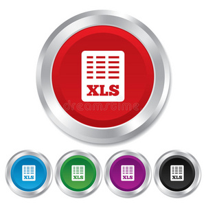 excel文件文档图标。下载xls按钮。
