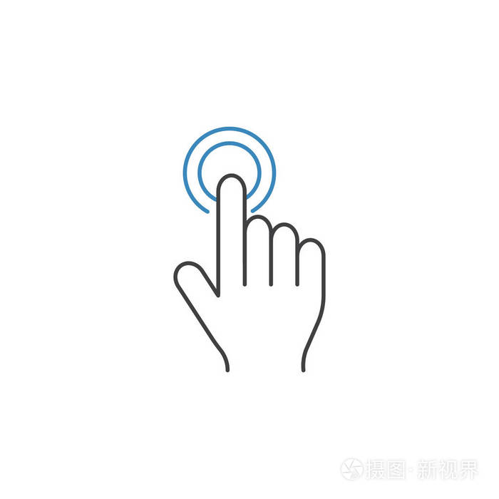 双点击线图标, 触摸和手势