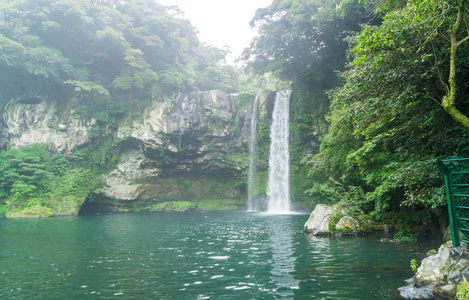 在济州岛天地渊瀑布图片