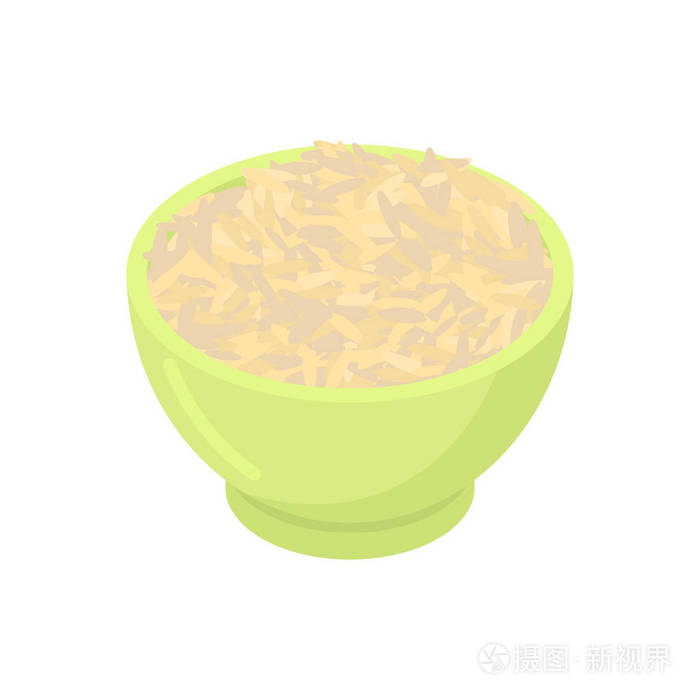 一碗糙米麦片被隔离.早餐健康食品插画-正版商用图片0