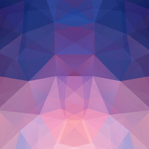 抽象的马赛克背景。三角几何背景。设计元素。矢量图。蓝色，粉红色的颜色