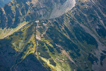 波兰高 Tatra 山脉五湖流域鸟瞰图
