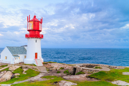 在挪威 lindesnes 灯塔