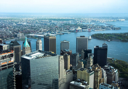 纽约城摩天大楼天台城市视图