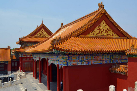 中国北京天坛建筑群内的宝塔亭图片