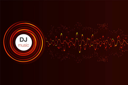 音乐节拍矢量。灯光背景抽象均衡器。声波。音频均衡技术。详细的矢量散。文本空间