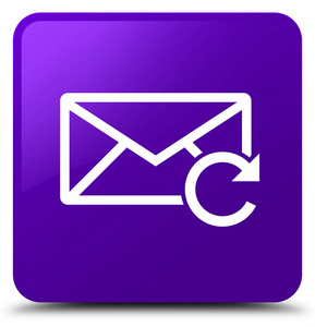 刷新电子邮件图标紫色方形按钮