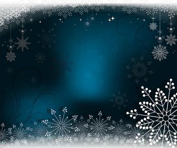 圣诞蓝色背景, 明信片